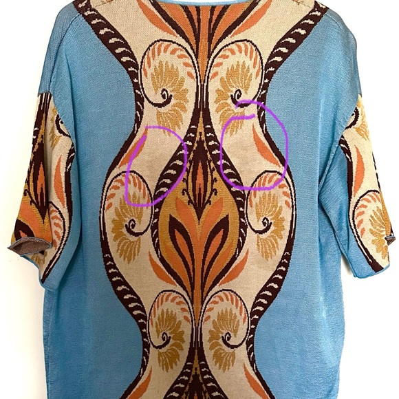 Zara Jacquard Kenia Mini Tunic Dress Womens Blue and Orange Patterned Sz Large - Picture 12 of 12